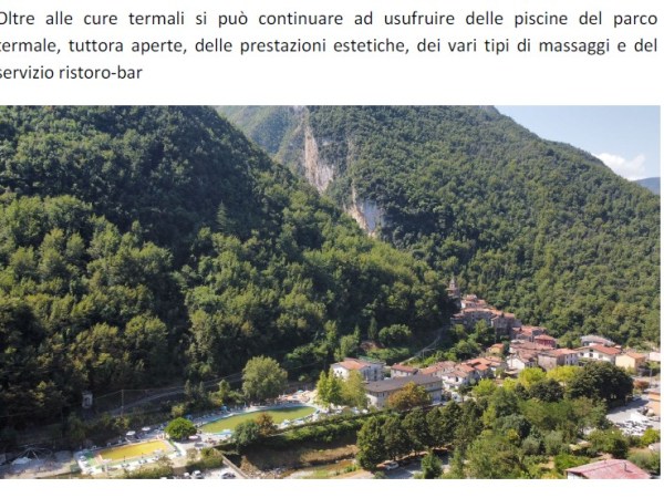 TERME DI EQUI -APERTURA PADIGLIONI CURE TERMALI DA LUNEDI 1 SETTEMBRE&nbsp;2025